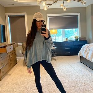 NWOT JOAH BROWN Drop Shoulder Fleece Sweatshirt in Sage - ONE SIZE